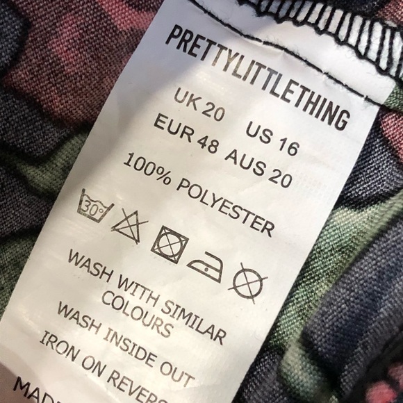 PrettyLittleThing Floral Plunging Neckline Long Sleeve Dress - 16 - Picture 5 of 8